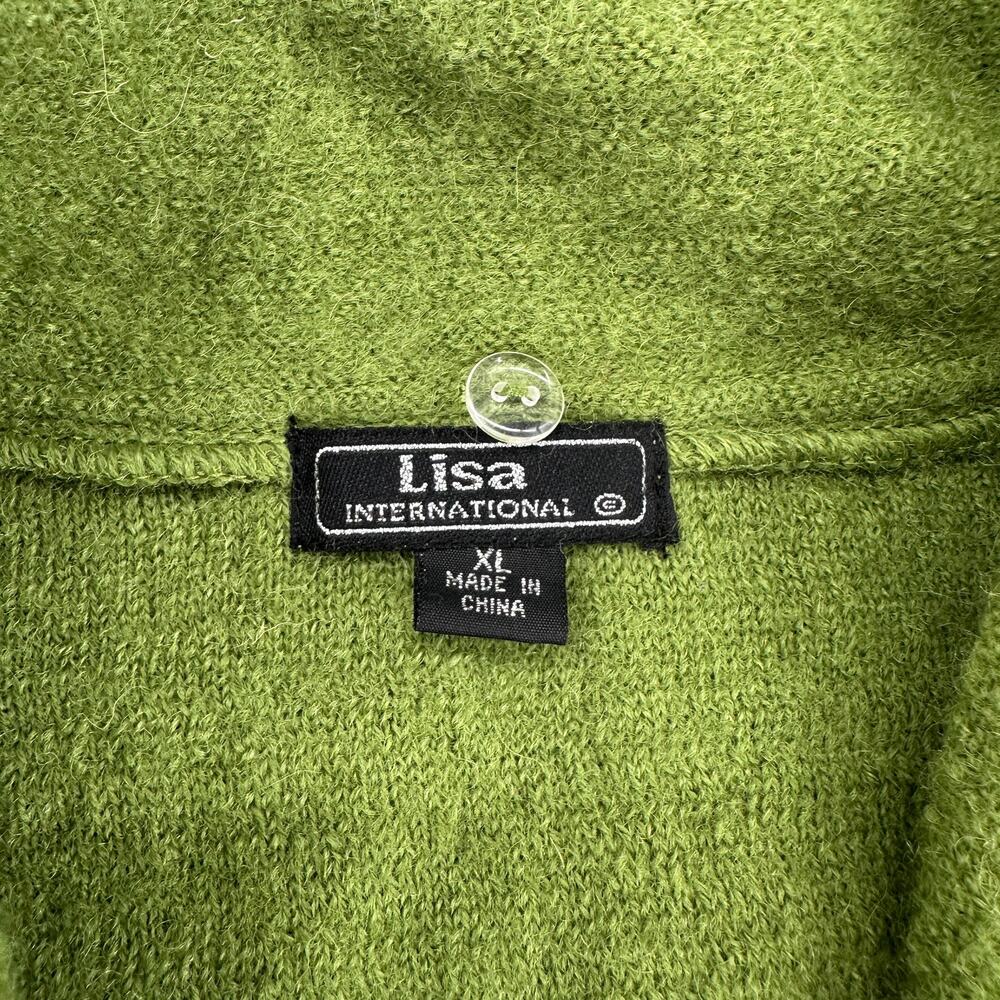 Vintage Lisa International Olive Green Boiled Wool Sweater Vest Zip Up XL - Picture 7 of 8